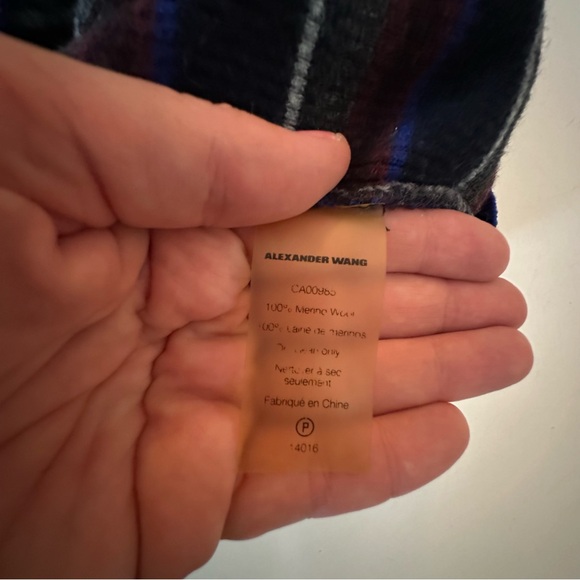 T By Alexander Wang Blue Gray Striped Sleeveless 100% Merino Wool Dress XS-S - Picture 10 of 14